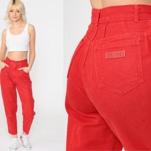 Gitano Vintage High Rise Vibrant Blue Tapered Mom Jean 12 Throwback Rare Denim